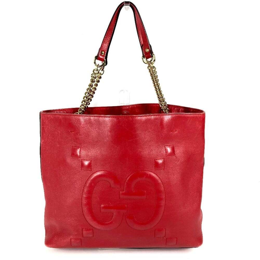 GUCCI Red Leather Shoulder Bag - Picture 2 of 15